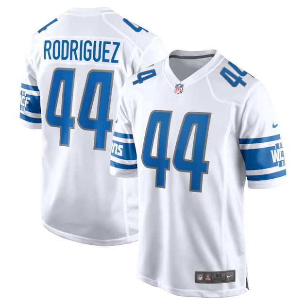 mens nike malcolm rodriguez white detroit lions game player jersey